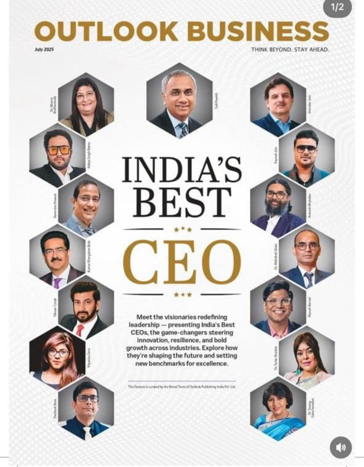 Outlook Business — India's Best CEO cover